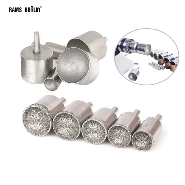 1 Stück 3–36 mm Diamantperlen-Schleifkopf, Jade-Bernstein, kugelförmige Polierscheibe