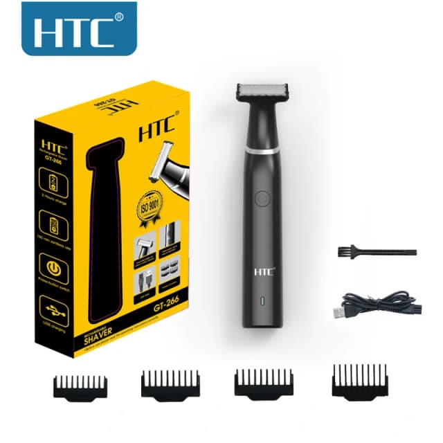 HTC Elektrischer Leistenhaarschneider für Herren, Schamhaarschneider, Körperpflege-Schermaschine für Männer, Bikini-Epilierer, wiederaufladbarer Rasierer
