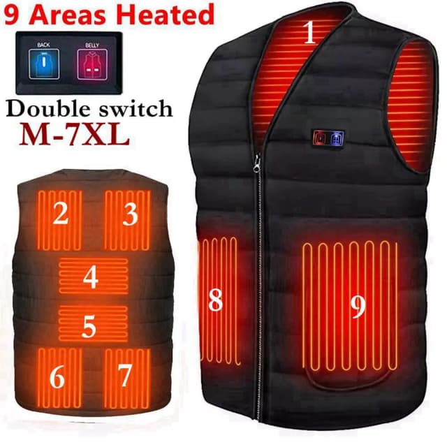 Männer Herbst Winter Intelligente Heizung Baumwolle Weste 9-bereich Beheizte V-ausschnitt weste Frauen Im Freien Flexible Thermische Winter Warme Jacke M-7XL