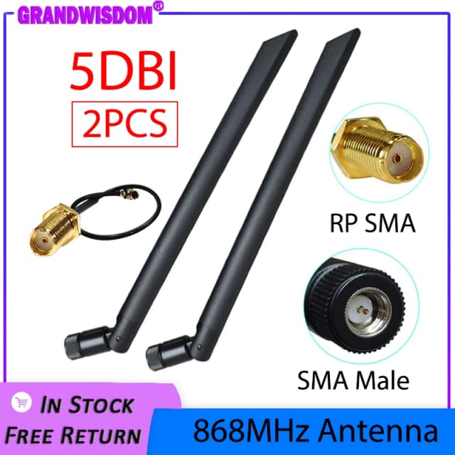 GWS 2p 5p 868MHz 915MHz Antenne 5dbi SMA Stecker GSM IOT Antenne 21cm RP-SMA/u.FL Pigtail Kabel Typ 1 4 CE OEM Großhandel