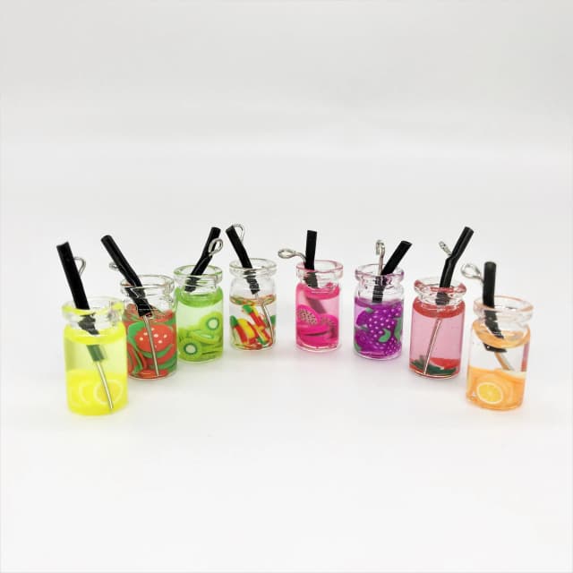 8 stücke Puppenhaus Miniatur Essen Mini Harz Obst flasche Simulation Getränke Modell Spielzeug Obst Getränk spielen Puppenhaus Puppen Zubehör