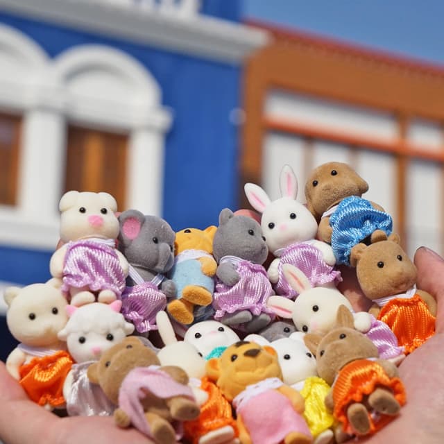 Puppenhaus Maßstab 1:12 Wald Familie Hase Ente Rentier Baby Tier Wohnzimmer Set Miniaturmöbel Rollenspiel Mädchen Geschenke
