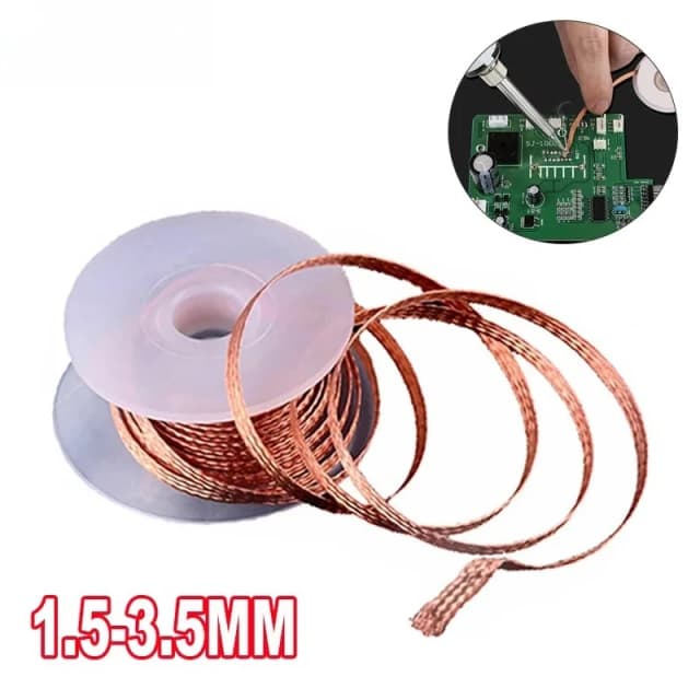 1,0-4,0mm Entlöten Mesh Braid Band Kupfer Schweißen Punkt Solder Remover Draht Löten Docht Zinn Blei Schnur flussmittel Für Löten