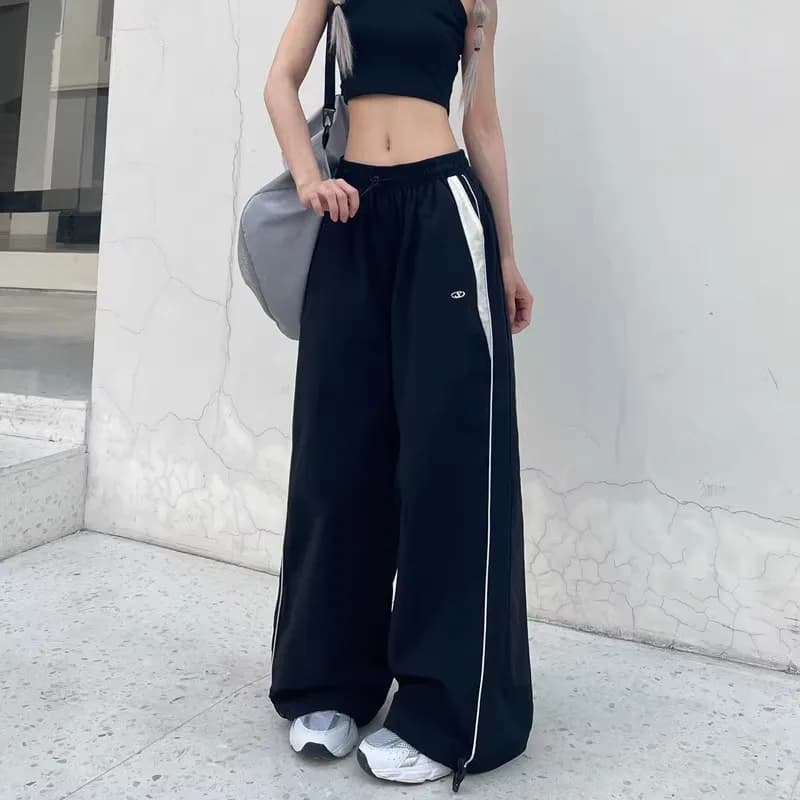 Y2K Vintage Mode Lose Hose 2024 Casual Straße Hip Hop Baggy Hosen Hohe Taille Breite Bein Hosen Solide Jogger Frauen kleidung