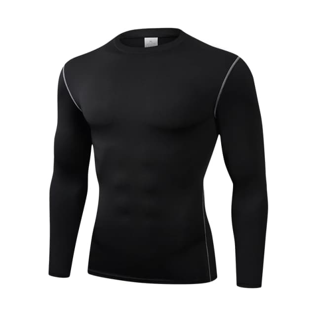 2024 Herren Langarm Sport T-Shirt mit hoher Elastizität und schnell trocknenden einfarbigen langen Ärmeln