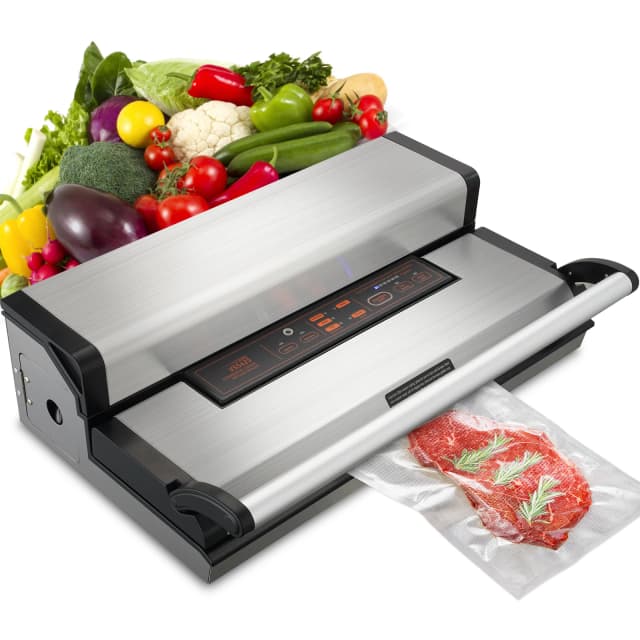SucceBuy Kommerzielle Vakuumiermaschine, multifunktional, automatische Lebensmittelverpackung mit Beutel, Rollenaufbewahrungsschneider für die Küche zu Hause