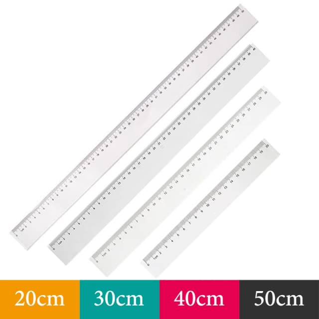 Transparentes gerades Lineal, 20 cm, 30 cm, 40 cm, 50 cm, hochpräzise Mathe-Zeichnungsmessung, Büro-Lern-Briefpapierbedarf 9703