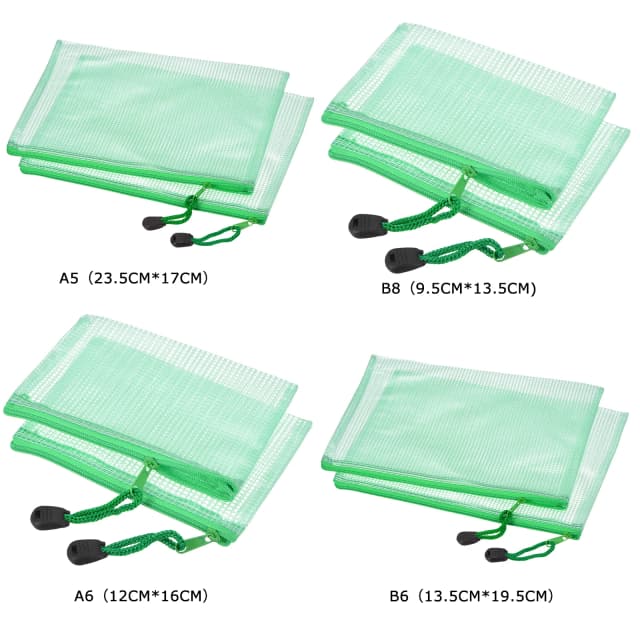 6 Stücke Wasserdichte PVC Mesh Mäppchen A5/A6/B6/B8 Größe Datei Dokument Taschen Rechnung Taschen Ordner für Office Home Schreibwaren Versorgung
