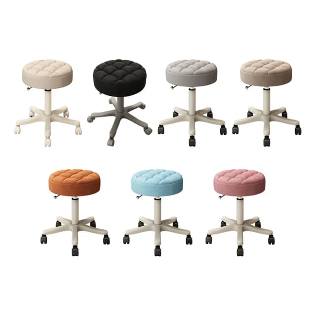 Runder Rollhocker, 360 drehbar, 30 cm Sitzdurchmesser, Bar-Salonhocker mit Rollen für Kneipen, Barbershop, Café, Büro, Hausarbeit