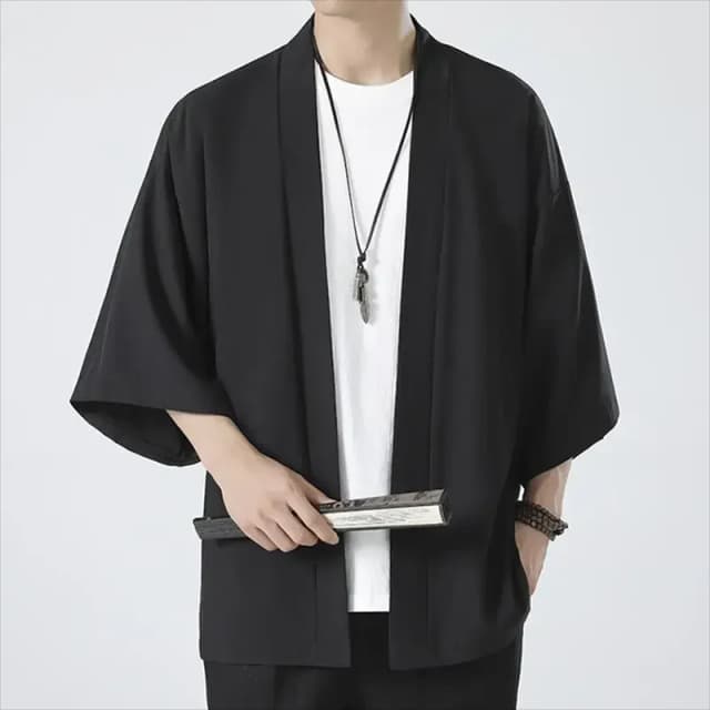 Schwarze Samurai Kleidung japanischen Stil Cosplay Kimonos Shirt traditionelle Haori für Frauen Männer Harajuku Mode Strickjacke Yukata