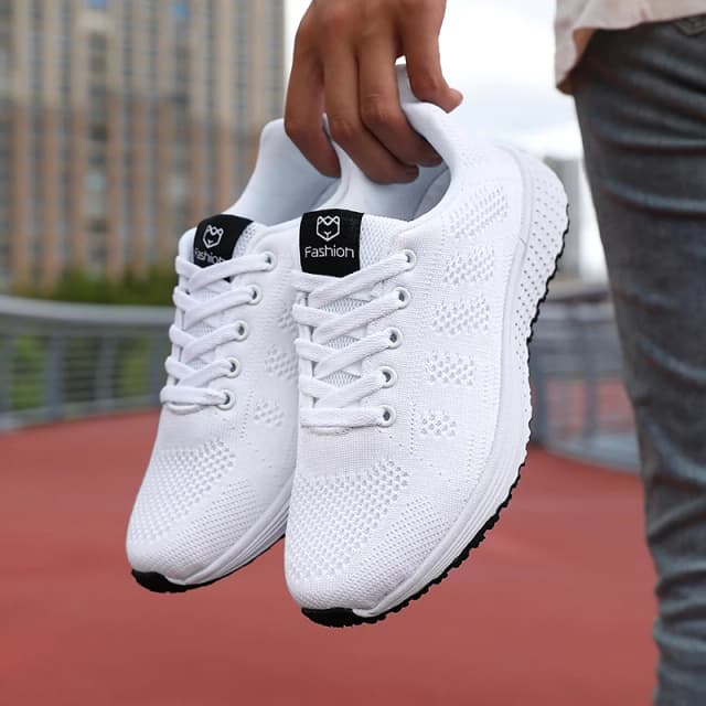 Damen Casual Flats Sportschuhe Mesh atmungsaktive Trainer Damenschuhe Plattform Damen Sneakers für Frauen Korb Tenis Feminino