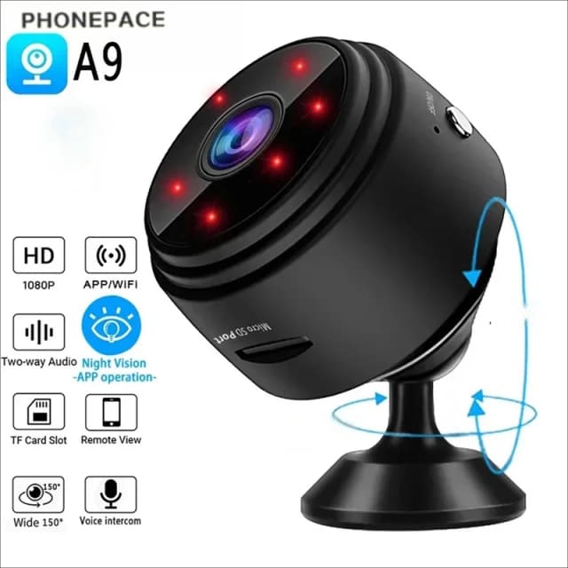 PHONEPACE A9 Mini-WLAN-Kamera – kabellose Heimsicherheits-IP-Kamera mit mobiler App