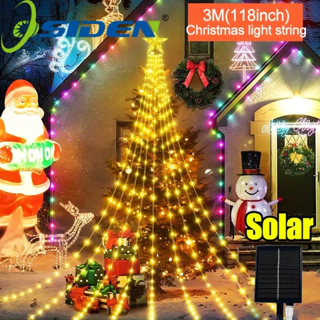 3M/2M Outdoor Weihnachtsdekoration Lichterkette IP67 LED Sternenlichterkette mit Pentagramm für Home Party Urlaubsbeleuchtung