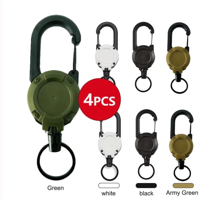 1/2/4 Stück ausziehbare einziehbare Halter Schlüsselanhänger Abzeichenrollen Heavy Duty Clip mit Karabiner Schlüsselanhänger für Männer Outdoor-Taschen