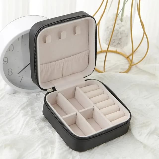1pc Tragbare Schmuck Lagerung Box Home Reise Ohrringe Halskette Ring Schmuck Box Mini Layered Schmuck Vitrine