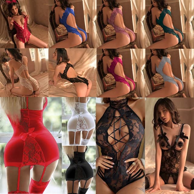 S-3XL Intimo Donna Sexi Body Lingerie Sexy Porno erotico Indumento intimo Indumenti da notte sessuali più reggiseno aperto sul cavallo Vendite all'ingrosso