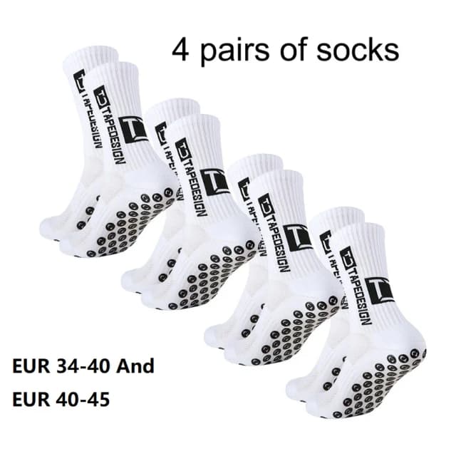 4 Paar neue TC-Mid-Tube-Fußballsocken für Sporttraining und Wettkampf, rutschfeste und atmungsaktive Socken