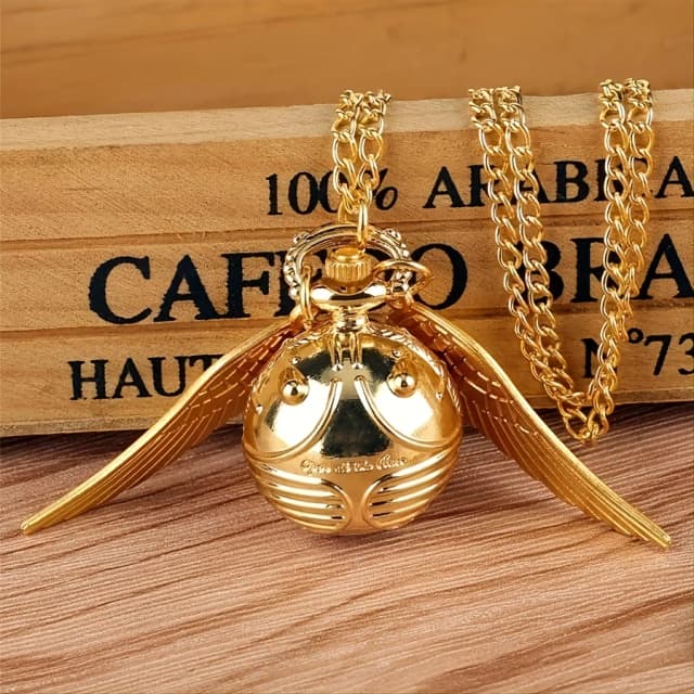 Luxus Goldene Taschenuhr Flügel Ball Exquisite Beste Geschenk Anhänger Mit Halskette Elegante Uhr für Weibliche Kinder Relogio Saati