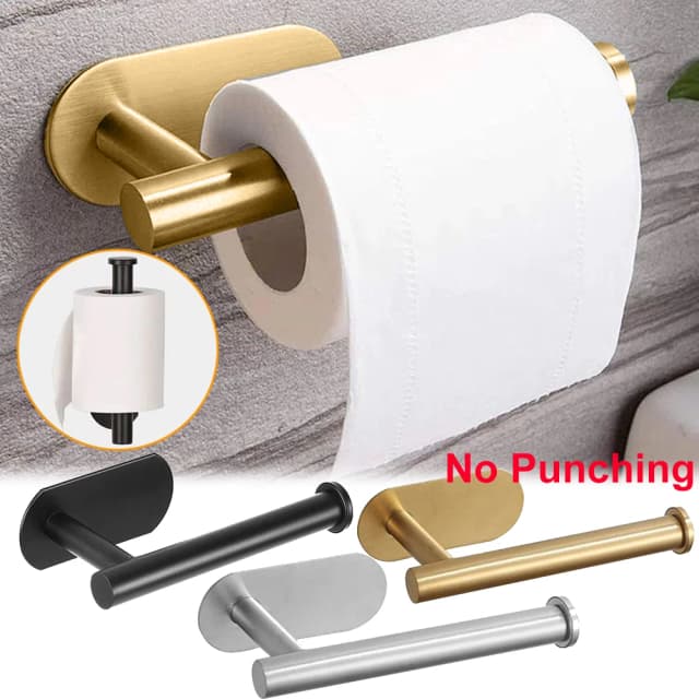Selbstklebender Toilettenpapier-Handtuchhalter aus Edelstahl zur Wandmontage, kein Stanzen, Taschentuch-Handtuchrollenspender für Badezimmer und Küche