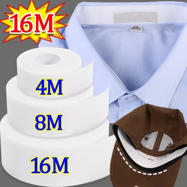 8/16M Hut Hemd Kragen Anti-schmutzig Schmutz Schutz Befestigungsaufkleber Selbstklebendes Einwegband Gerollt Schweißabsorbierendes Klebeband