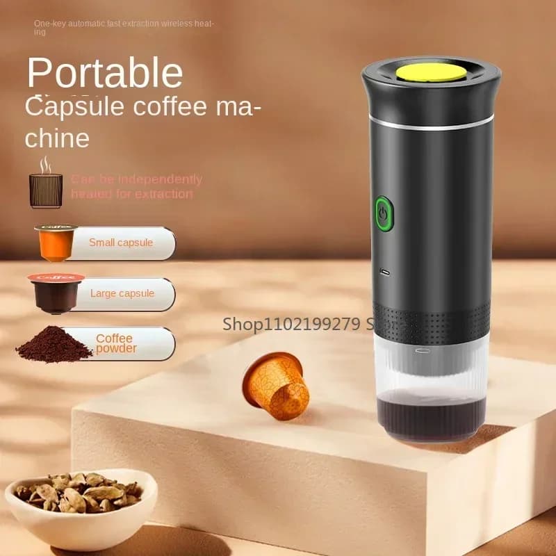 Tragbare drahtlose elektrische Espresso maschine für Reise-, Auto-und Heim camping kaffee maschine 3-in-1-Kapselpulver-Kaffeemaschine