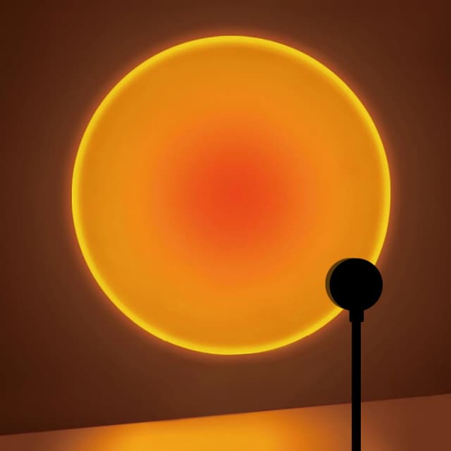 Lámpara de proyección de puesta de sol, lámpara de ambiente USB para decoración del hogar, giratoria multiángulo, adecuada para el salón y el dormitorio del hogar