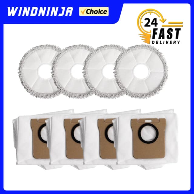 Staubbeutel und Wischpads für Xiaomi X20 Plus/X20 Max/X10+ für Dreame L10 Ultra/L20 Ultra/L30 Ultra Mijia M30S/M40, auslaufsicheres Set