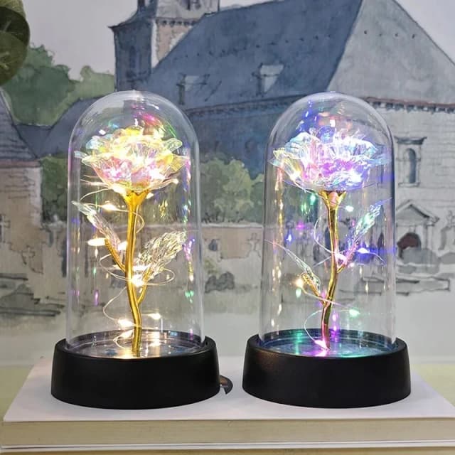 Künstliche Rosenblüten, Valentinstagsgeschenk für Freundin, ewige Rose, LED-Lichtfolie, Blumen, Hochzeitsdekoration, Weihnachtsgeschenke