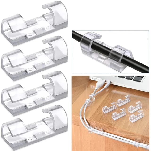 Kabelclips-Organizer, Kabelhalter, Kabelmanagement, selbstklebender Kabelmanager, feste Klemme, Kabelwickler für Zuhause, Büro, Auto