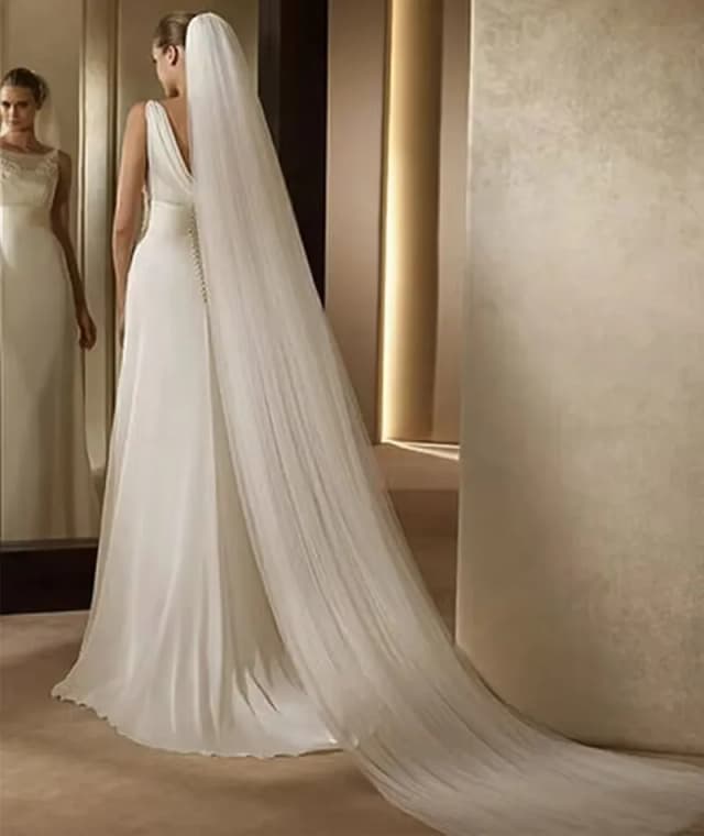 Eleganter Brautschleier mit Kamm, 3 Meter, 1 Schicht/2 Schicht/3 Schicht, Weiß, Elfenbein, schlichte Braut-Kathedralen-Schleier, Hochzeitsaccessoires