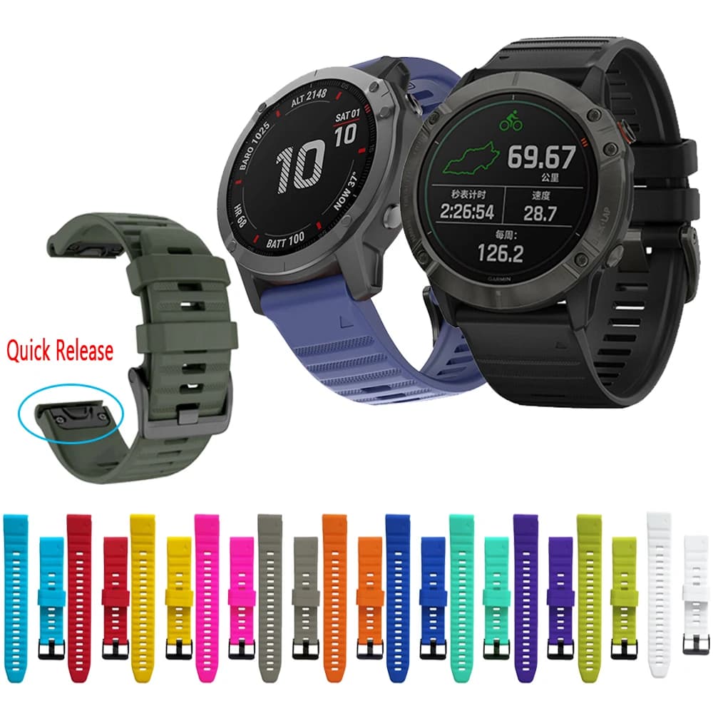 26 20 22 MM Armband Für Garmin Fenix 6 6X Pro 5 5S 5X Plus 3HR Fenix7 7X Silikon quick Release Uhr Easyfit Handgelenk Band Strap