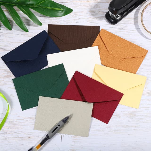 20 Stück 10,5 x 7 cm Mini-Papierumschläge, Leinen, strukturiert, Retro-Umschlagtasche für Hochzeit, Party, Einladung, Grußkarten, Geschenkumschläge