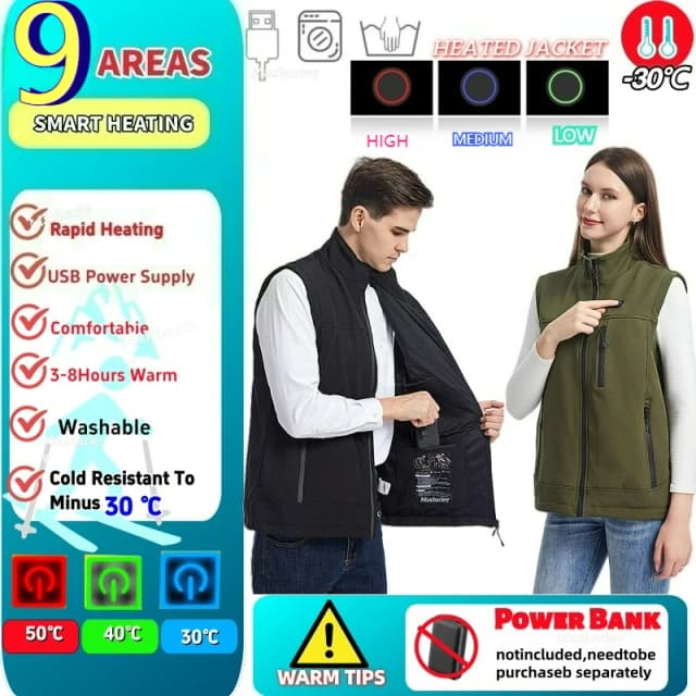 Winter Warme Beheizte Weste Männer Frauen Motorrad Selbst Heizung Outwear USB Elektrische Smart Heizung Ski Angeln Ärmellose Arbeits Jacke