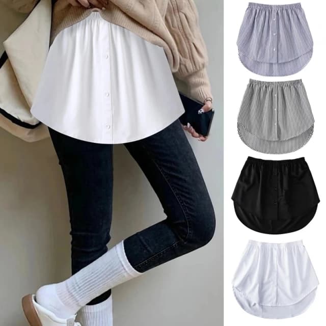 Frauen Mädchen Hemd Bluse Extender Einstellbare Schichtung Faux Top Untere Sweep Mini Rock Falsche Saum Spaltung Unterrock