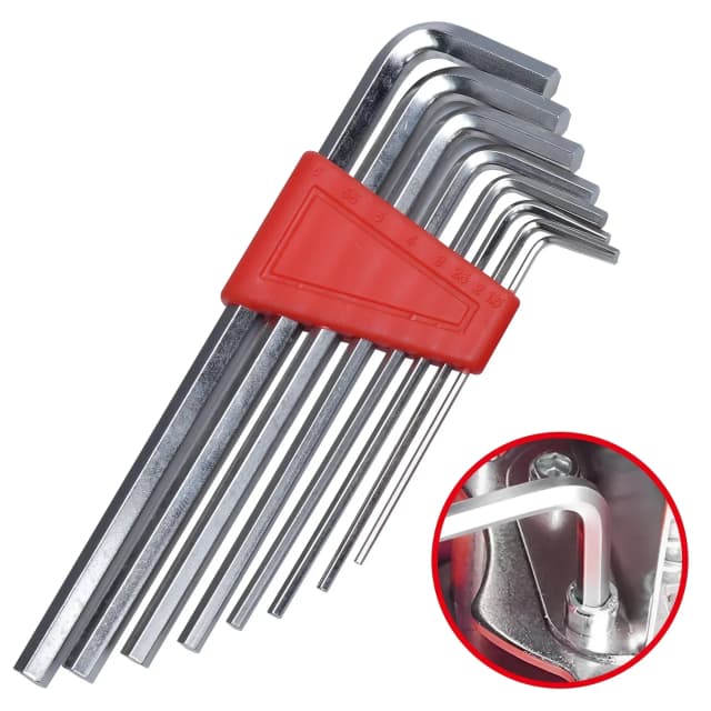 8-teiliger Inbusschlüssel, metrischer Schraubenschlüssel, Zollschlüssel, L-Schraubenschlüssel, Größe, Inbusschlüssel, kurzer Arm, Werkzeugset, einfach in der Tasche zu tragen, 2025