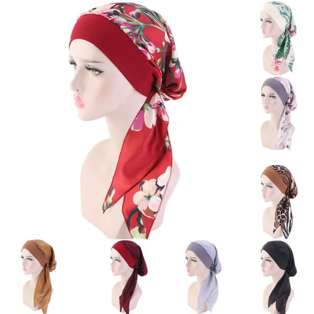 2024 mode Gedruckt Blumen Frauen Innere Hijabs Kappe Muslimischen Kopf Schal Turban Motorhaube Bereit Zu Tragen Damen Wrap Unter Hijab Kappe