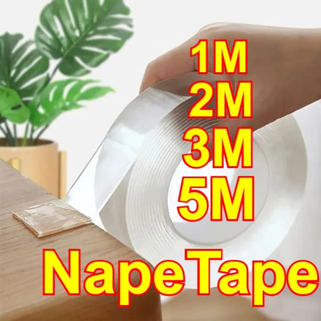 Nano Tape Transparentes doppelseitiges Klebeband, wasserdichte Wandaufkleber, wiederverwendbar, hitzebeständig, für Badezimmer, Heimdekoration