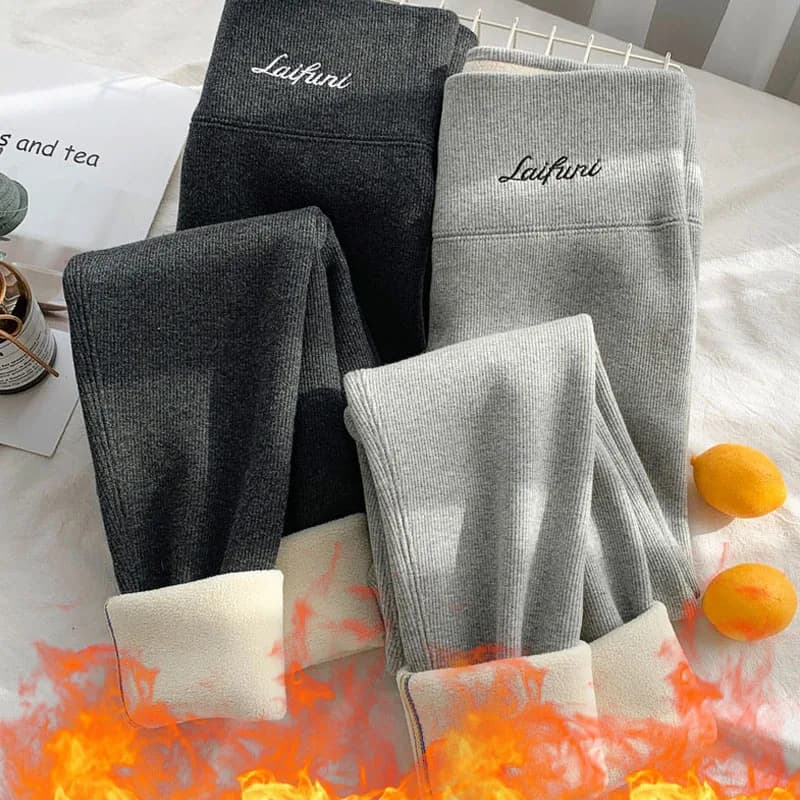 Warme Winter-Leggings für Damen, thermisch verdickt, 2023, hohe Taille, gerippte Leggings, Fleece-gefütterte Strumpfhosen, sexy, lässige, hochwertige Hosen