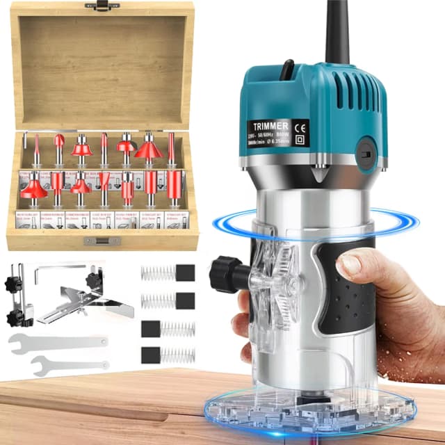 800 W 30000 U/min Elektrische Trimmmaschine 1/4 Zoll Holzarbeiten Fräsen Enching Hand Holzkante Router Trimmer Home DIY Power Öle