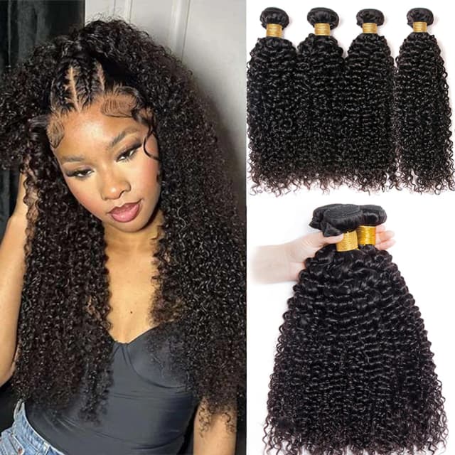 Indisches verworrenes lockiges Echthaar 1 3 4 Bundles Deal Rohes Haar Original Tissage Echthaar im Angebot Tiefe lockige natürliche Haarverlängerungen