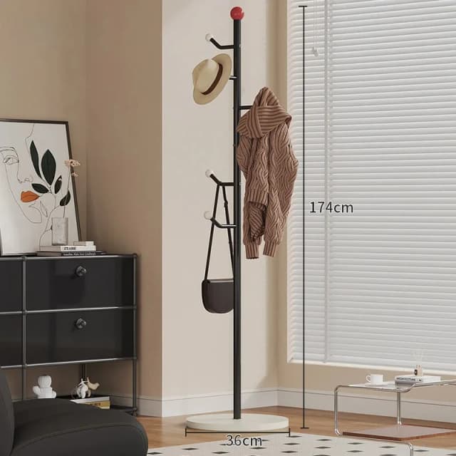 Astgarderobe – Vom Boden bis zur Decke freistehender Kleidungs- und Huthalter mit Haken für Schlafzimmer, Eingangsbereich, Wohnzimmer