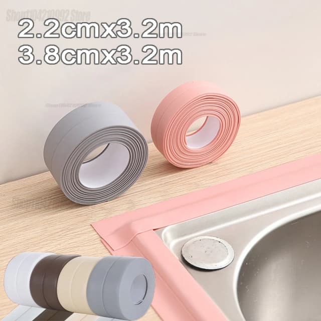1pc Badezimmer Wasserdichte Wand Aufkleber Dichtung Bänder PVC Klebstoff Dicht Streifen Waschbecken Rand Band Küche Bad Zubehör