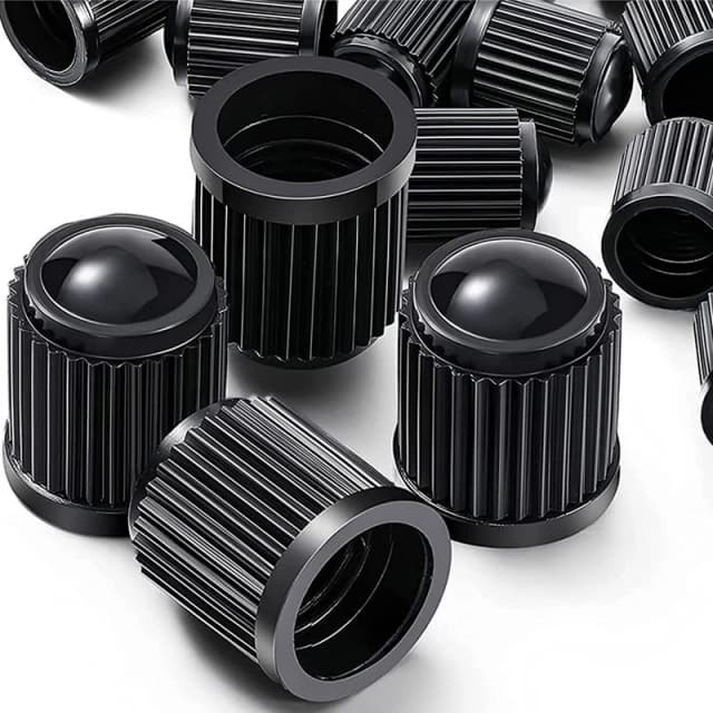 20PCS Auto Reifen Ventil Kunststoff Schwarz Fahrrad Reifen Ventil Kappen O Gummi Ring Abdeckungen Dome Form Staub Ventil für auto Motorrad Kappe Dekor