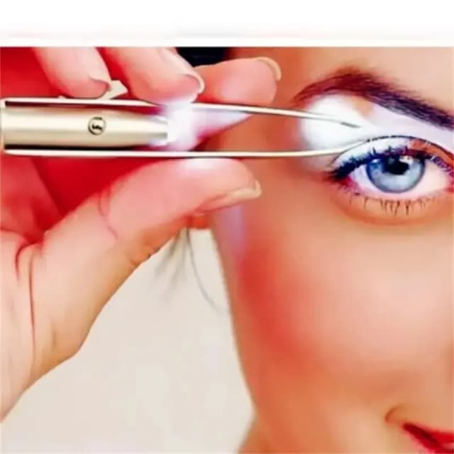 1pc Tragbare Edelstahl Smart Design Augenbraue Haar Entfernen Pinzette Mit LED Licht Make-Up-Tool