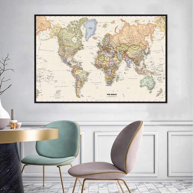 120x80cm Die Weltkarte Vintage Poster Vlies Malerei Wand Ungerahmt Drucke Dekoration Schule Arbeitszimmer Liefert