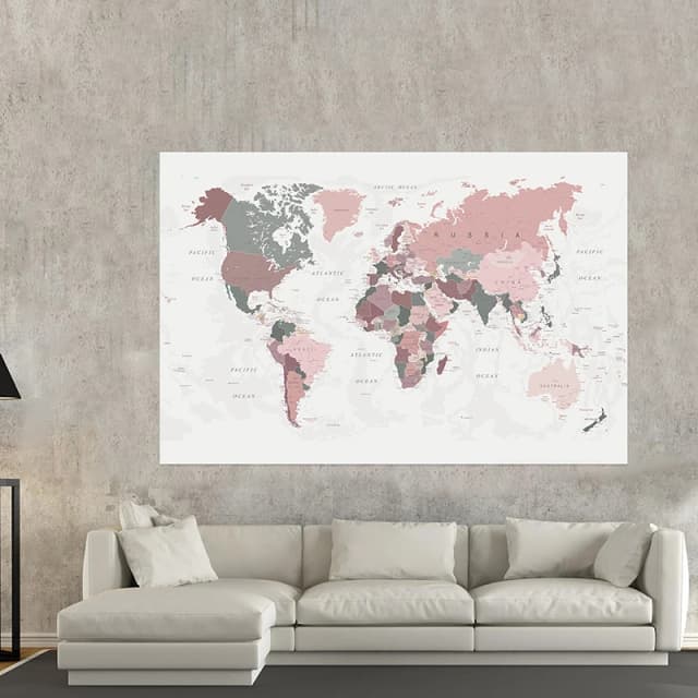 Englische Karten-Serie Weltkarte - Politische Karte Wandposter Wohnzimmer Heimdekoration Kulturelle Bildung