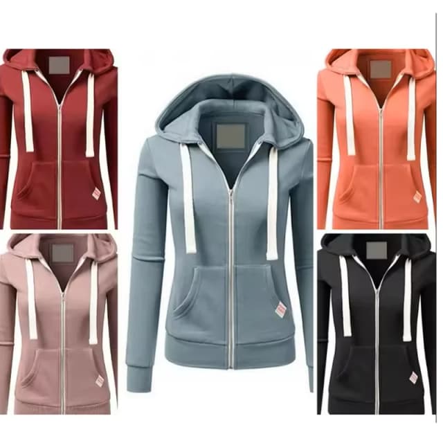Herbst/Winter Neue frauen Personalisierte Mode Sport Hoodie Langarm Kordelzug Tasche Zipper Mantel Woolen Pullover Top CYXX386