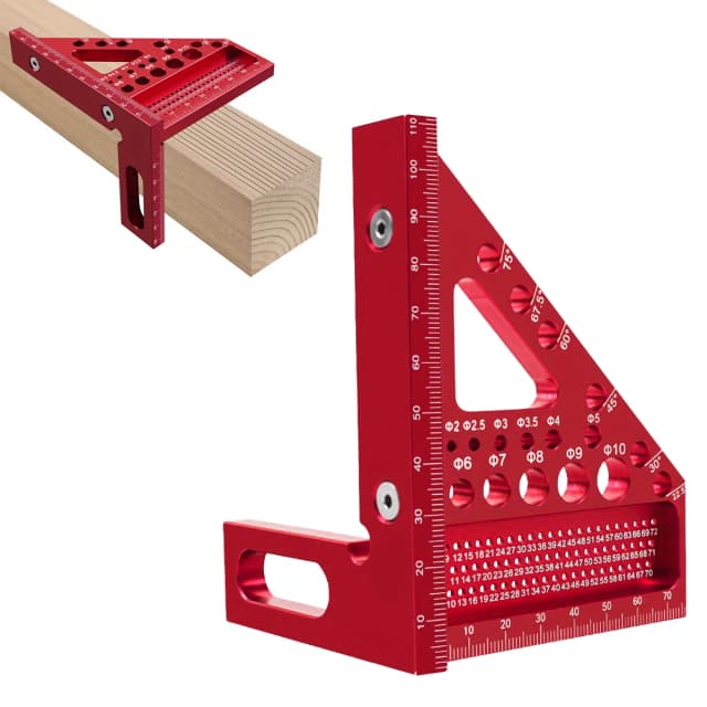 ABS 3D Multi-Winkel-Messlineal 45/90 °   Holzbearbeitungs-Winkelmesser zum Markieren & Gehrungsmessgerät Dreiecklineal