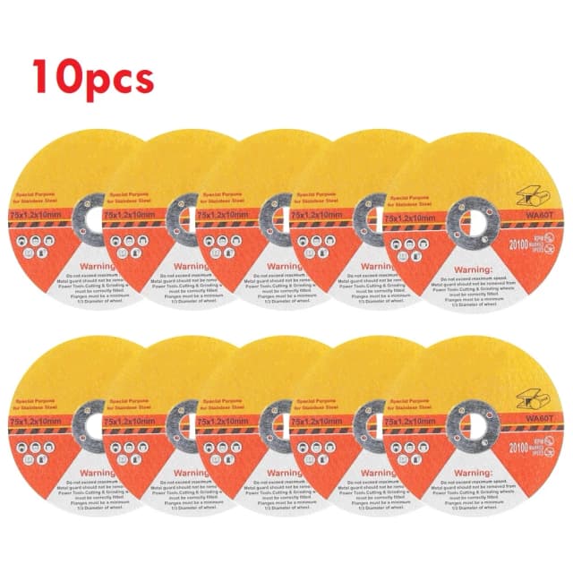 10 Stück 75 mm Rundharz-Sägeblatt, Schleifscheibe, Trennscheiben, 10 mm Bohrung, 1,2 mm, ultradünnes Winkelschleifer-Zubehör