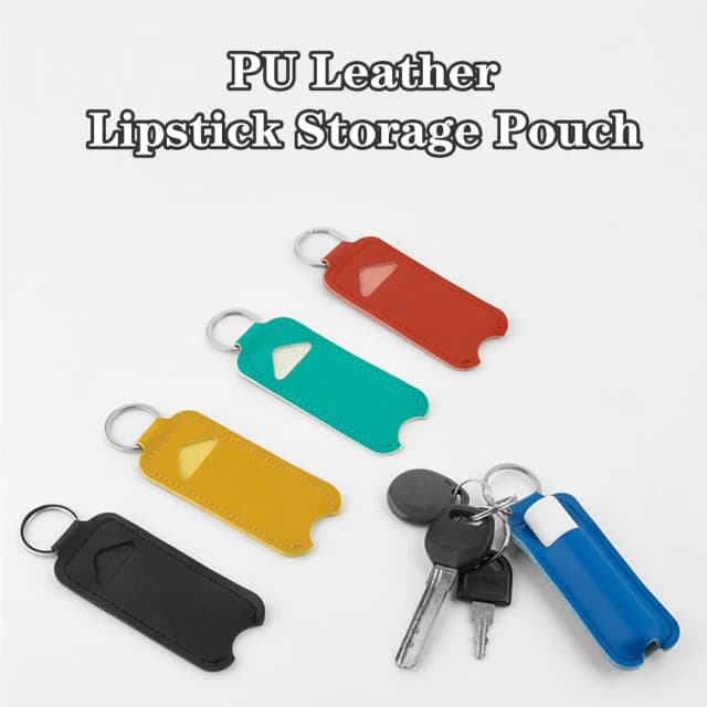 Pu Lippenstift Schlüssel bund Tasche Geschenke Lippen balsam Fall Schlüssel ring Tasche Schlüssel ring Halter Schmuck Zubehör